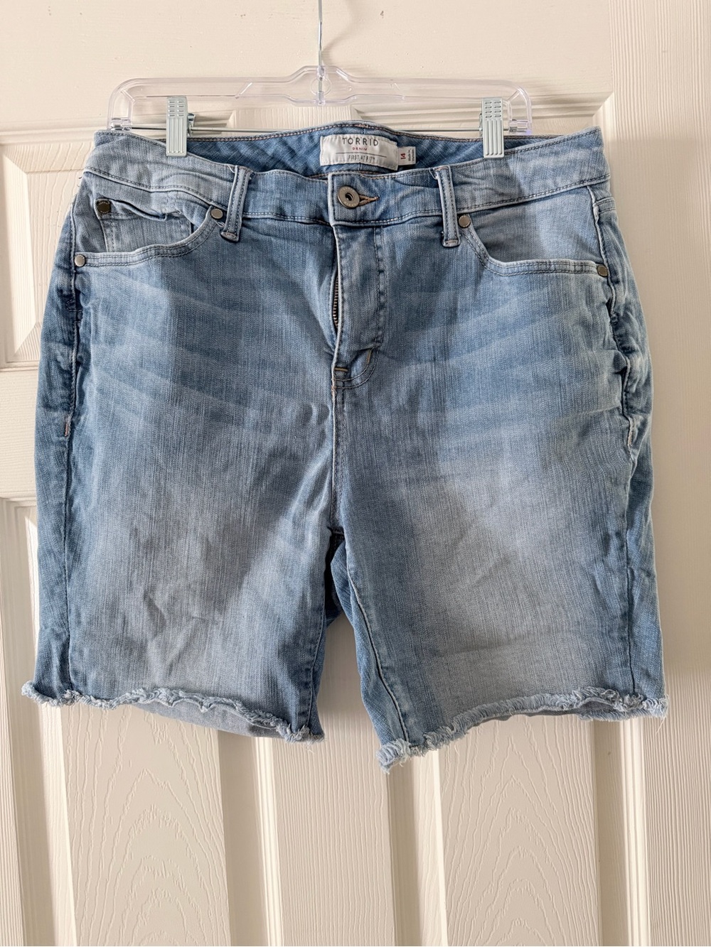 torrid Light Blue Denim Shorts with Contrast Stitching